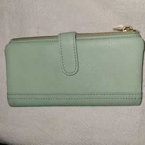 Fossil green wallet NWT